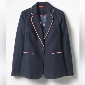Boden Navy Lilah Cotton Blazer
